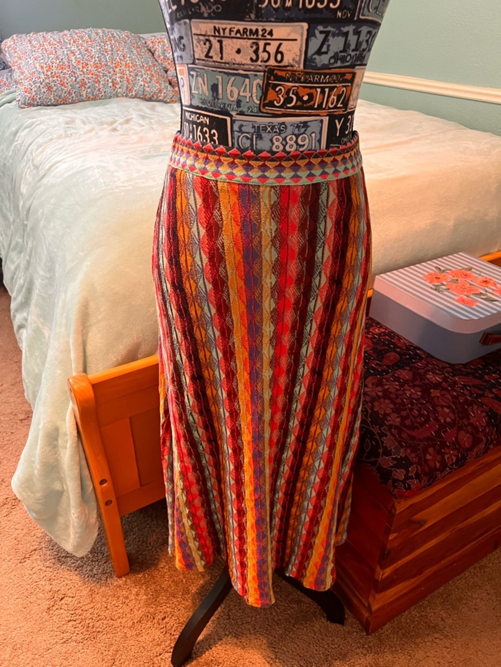 Aldo Martins Rainbow Multi-Stripe Textured Maxi Skirt - Picture 11 of 15